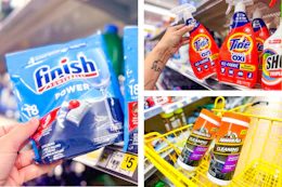 dollar general finish, tide, armor all 3-photo collage