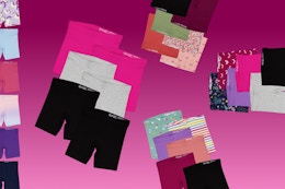 5 different sets of the Wonder Nation Girls Bike Short 6-Pack