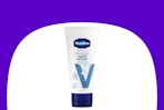 vaseline lotion on purple and white background