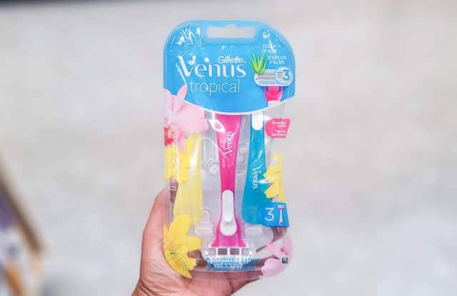 Gillette Venus Tropical Disposable Razors 3-Pack, as Low as $2.90 on Amazon card image