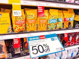 cafe bustelo coffee bags sitting on a target shelf