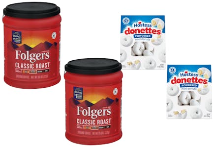 2 Folgers Coffee + 2 Hostess