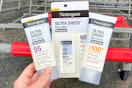 neutrogena sunscreen in a shopping cart