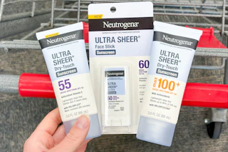 neutrogena sunscreen in a shopping cart