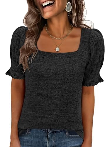 Women's Square Neck Ruffle Tee