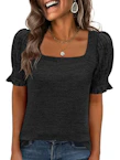 Women's Square Neck Ruffle Tee