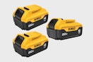 three DeWalt battery packs