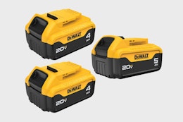 three DeWalt battery packs