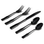 Kate Black Mirror Silverware Set
