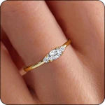 Gold Plated CZ Birthstone Ring
