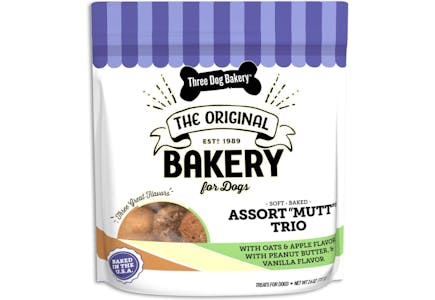 Three Dog Bakery Soft Baked Assort-Mutt Trio Dog Treats