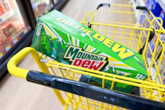 mountain dew in shopping cart