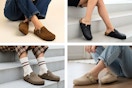 4 lifestyle images of Cushionaire Women's Clogs in 4 colors