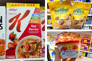 dollar general belvita, special k, borden 3-photo collage