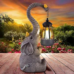 Solar Elephant Garden Statue