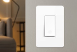 a smart light switch on a wall