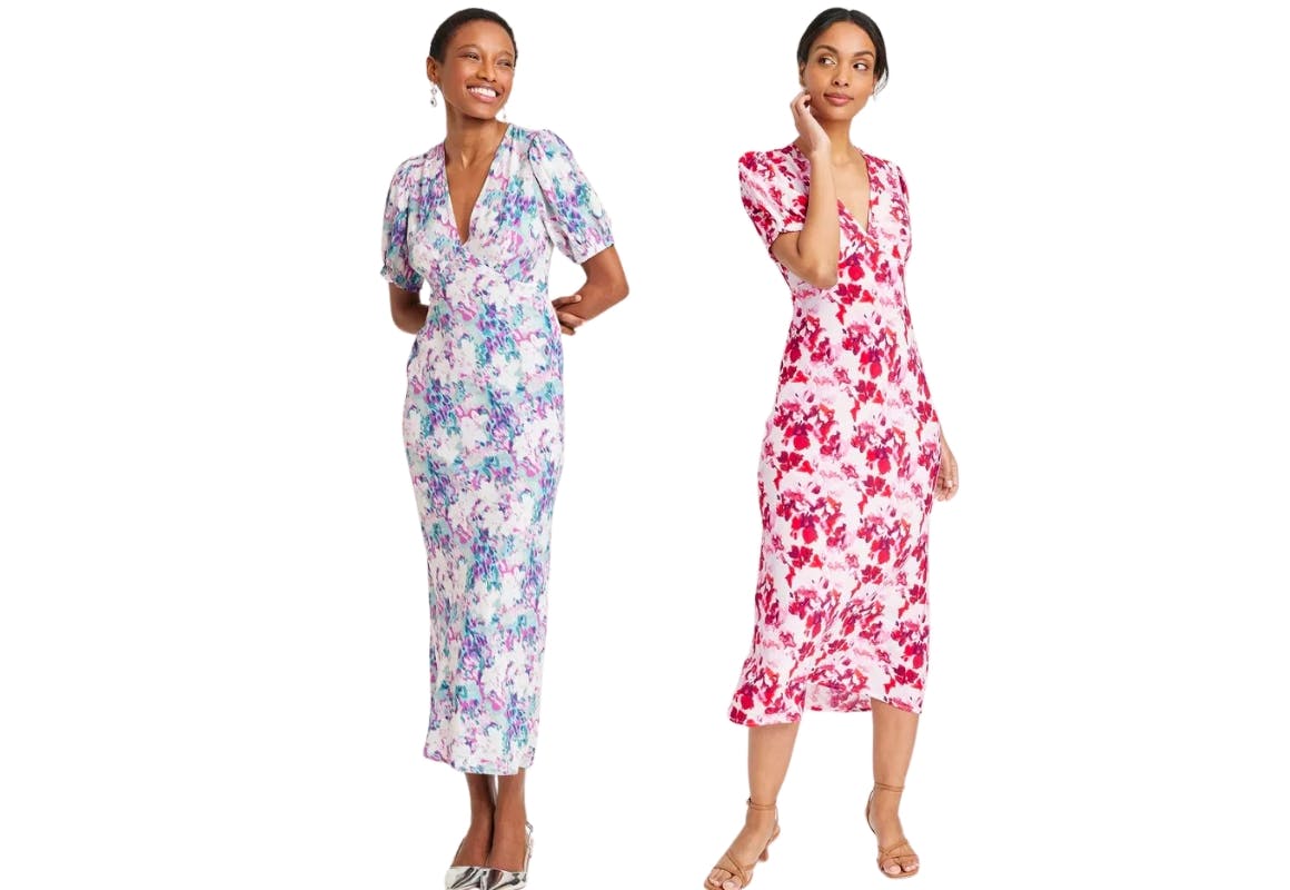 Crepe Puff Midi Dress