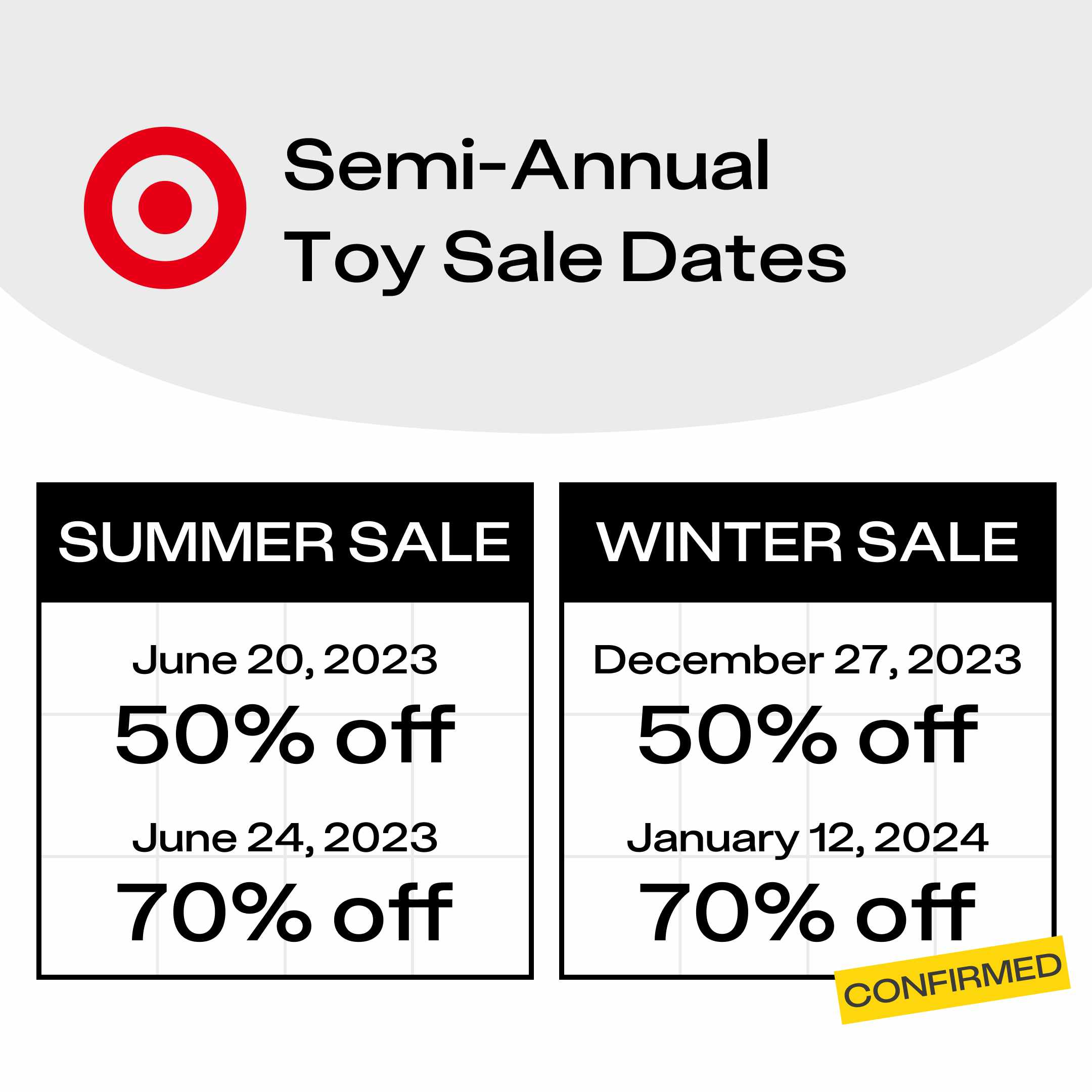 Target semi annual toy sale dates 2023 - 2024