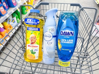 dawn febreze mr clean products in walgreens cart