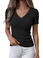 Women's Short Sleeve V-Neck Top