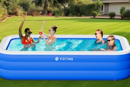 Inflatable Pool With Electric Pump, Just $35 on Amazon card image