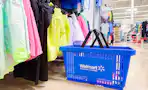 Walmart basket next to women's shorts
