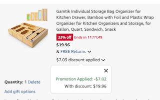 storage bag organizer amazon receipt
