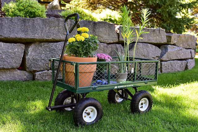 Gorilla Carts Steel Garden Cart, $89 on Amazon (Reg. $139) card image