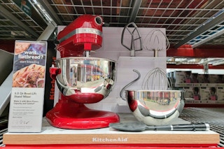 red kitchenaid stand mixer