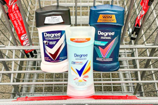 degree deodorants in a shopping cart