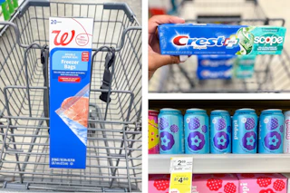 walgreens bags, crest, poppi 3-photo collage