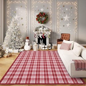 Checkered Christmas Area Rug