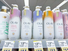 olay premium body washes on walgreens shelf