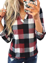 Dokotoo Women's Plaid Shirt