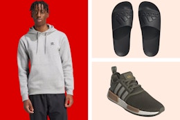 Major Discounts at Adidas — $8 Slides, $16 Cloudfoam Sneakers, and More card image