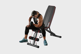 a man on a weight bench