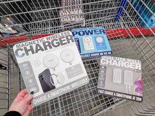 portable chargers in a cart