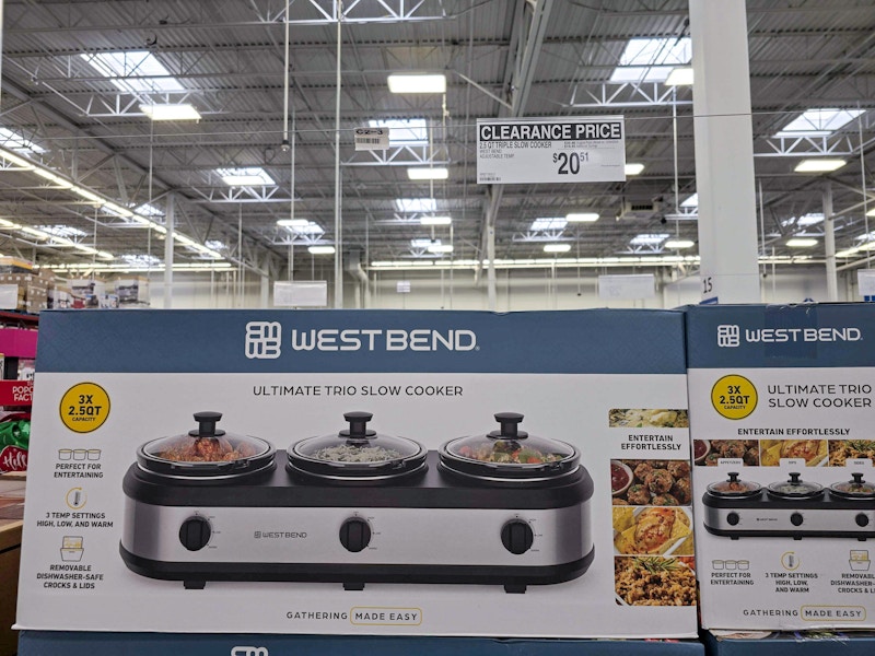 west bend triple slow cooker with a $20.51 clearance sign