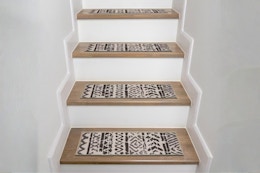 Lifestyle image of the World Rug Gallery Stair Rug Set (4-count) 