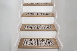 Lifestyle image of the World Rug Gallery Stair Rug Set (4-count)