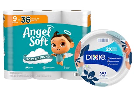 Angel Soft Toilet Paper + Dixie Plates