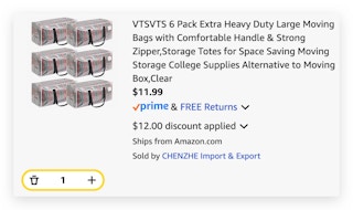 6 Pack Extra Heavy Duty Large Moving Bags