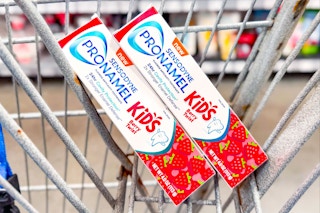 pronamel kids toothpaste in a cart