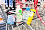 neutrogena moisturizer, sunscreen, cerave cleanser, and garnier micellar water minis in a cart