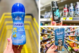 collage of snuggle, axe, and busy bone at dollar general