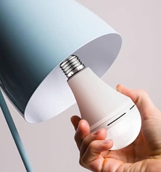 a bulb in a lamp