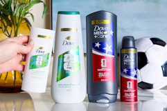 dove and dove men+care body wash and dry sprays