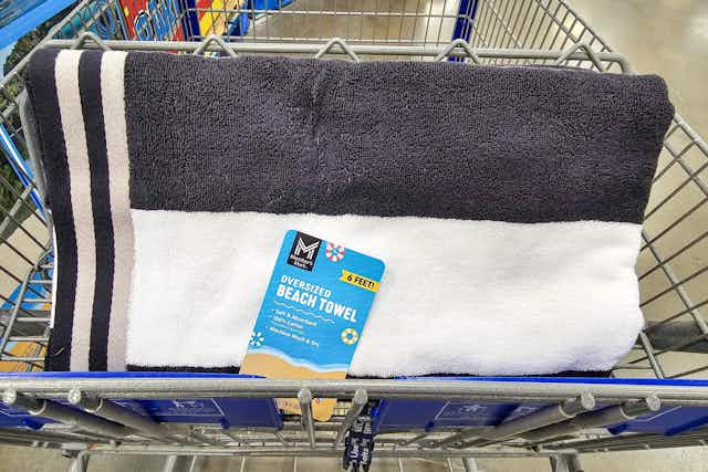 Get Two Highly Rated Oversized Beach Towels for $20 at Sam's Club card image