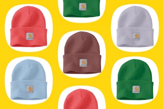 collage of carhartt beanies