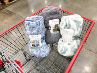 blankets in a cart